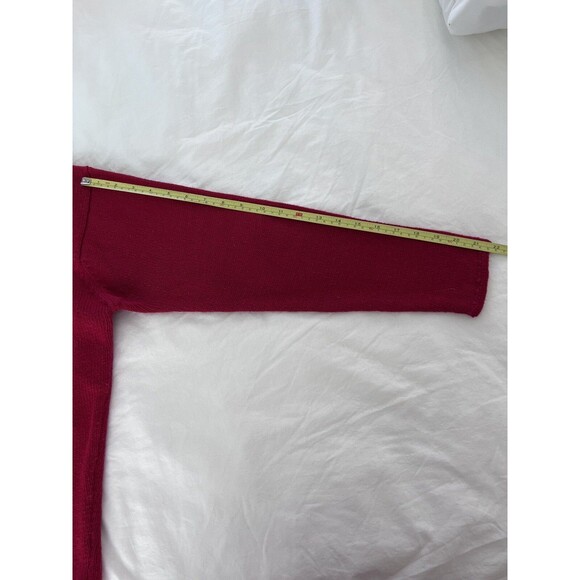 Vintage Milano Christmas Sweater Women L Red Holiday Cardigan Snowman Reindeer - Picture 13 of 14